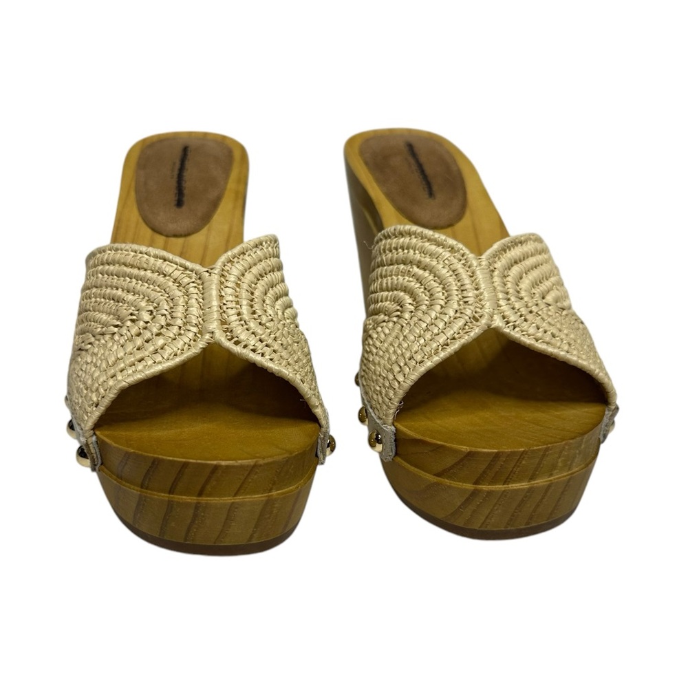 NEW Kelsi Dagger Brooklyn Dreamer Studded Wooden Sandals 6.5 - Picture 5 of 13